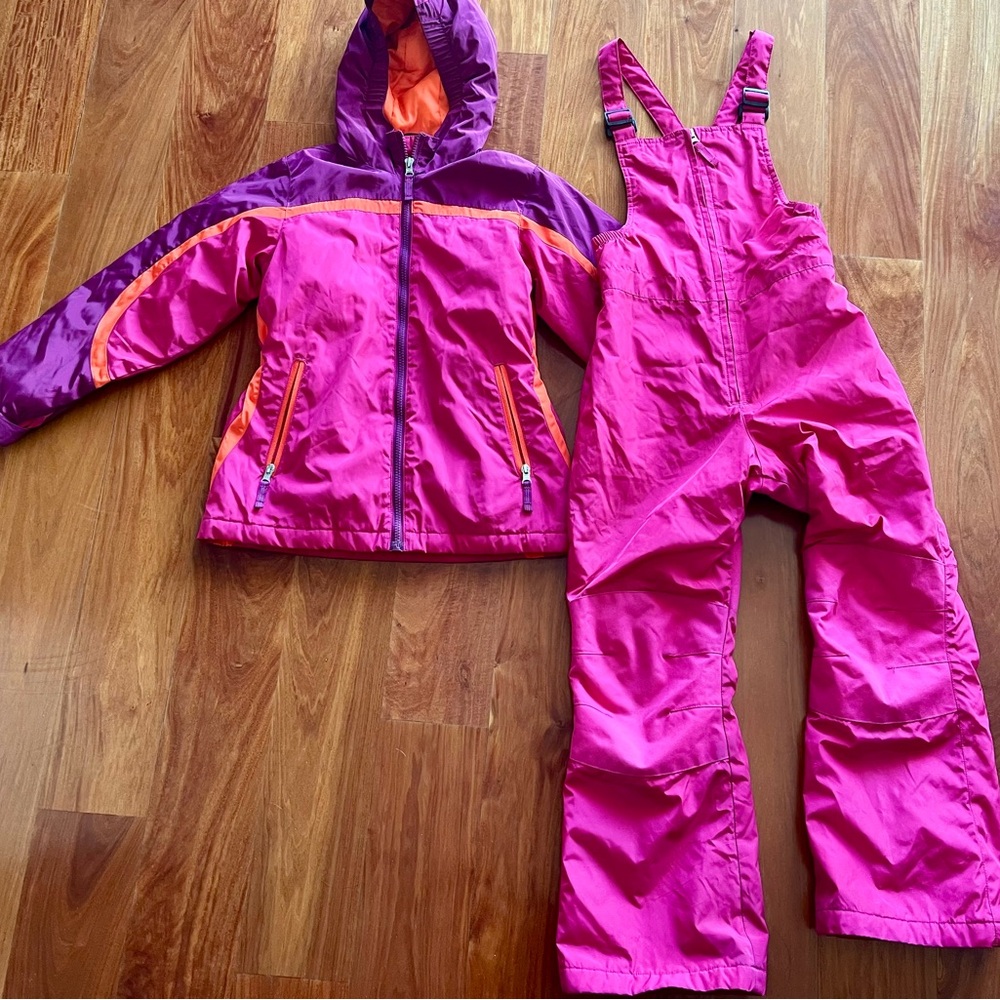 Lands End size 7/8. Ski Jacket and ski bib.